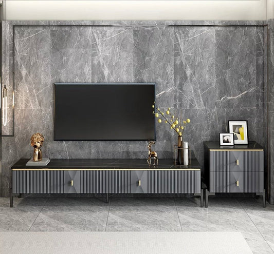 Living Room Luxury Nordic Marble Top Fernsehschrank Modern Solid Wood TV Cabinet