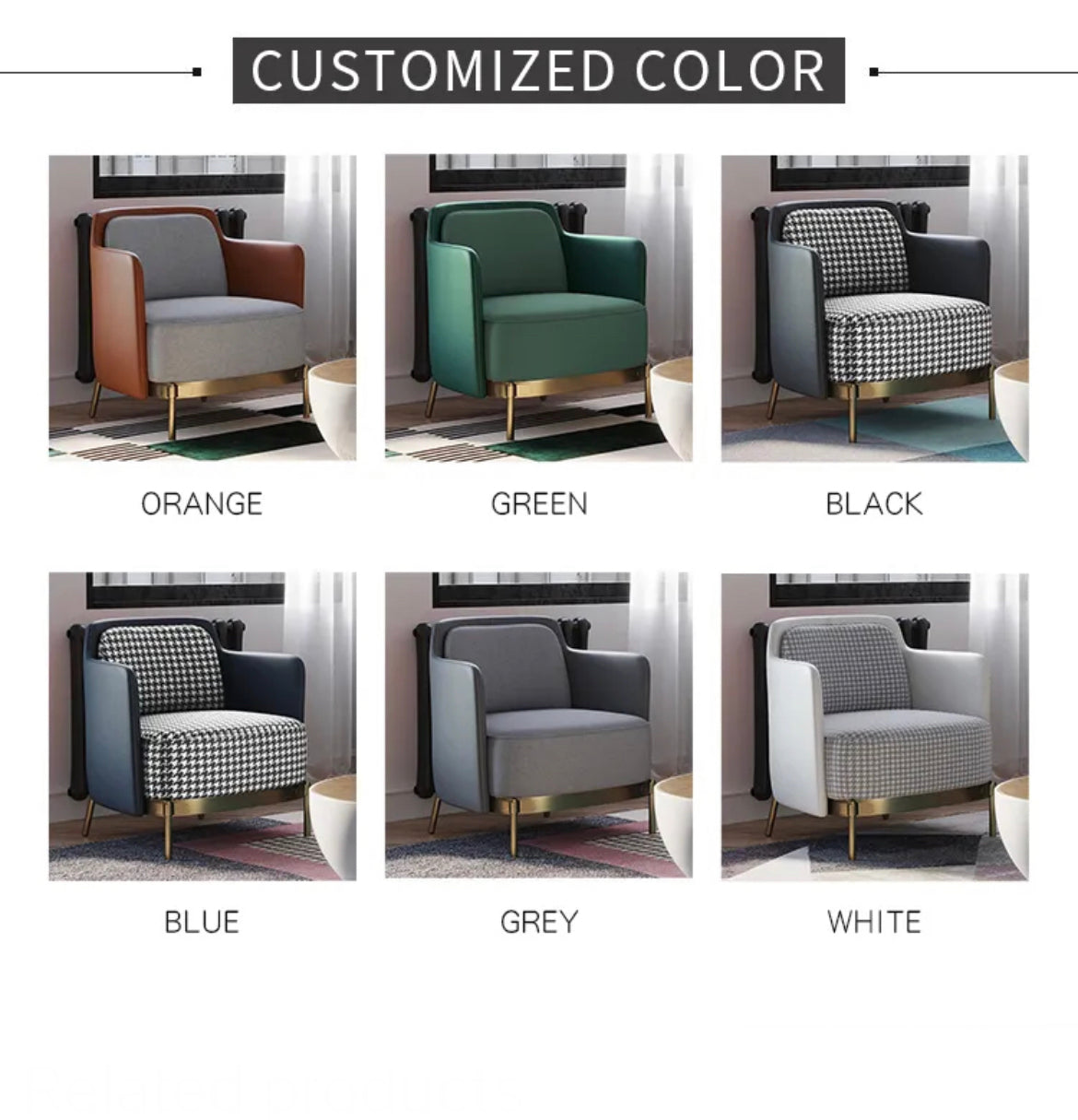 Arm Chair Designer Lounge Leisure Stainless Steel Armchairs