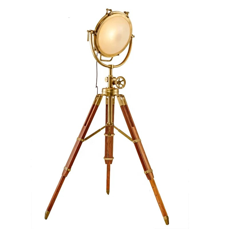 Lámpara de pie Lámparas de trípode distintivas de lujo altas de cobre y secuoya 