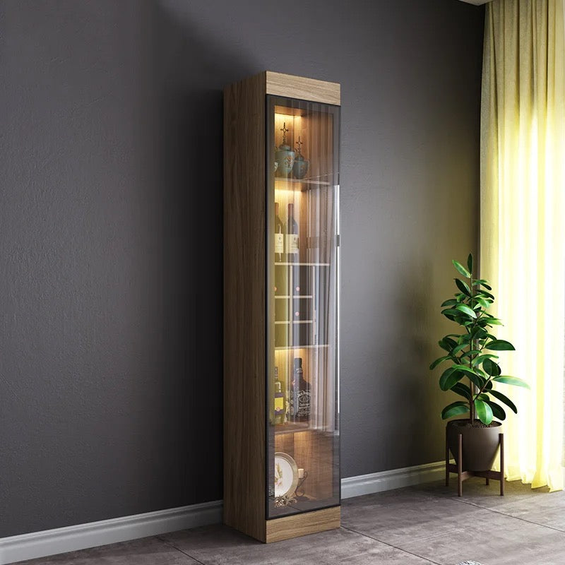 Cabinet Living Room Glass Display Cabinet Modern Minimalist Wooden Wine Cabinet With Light