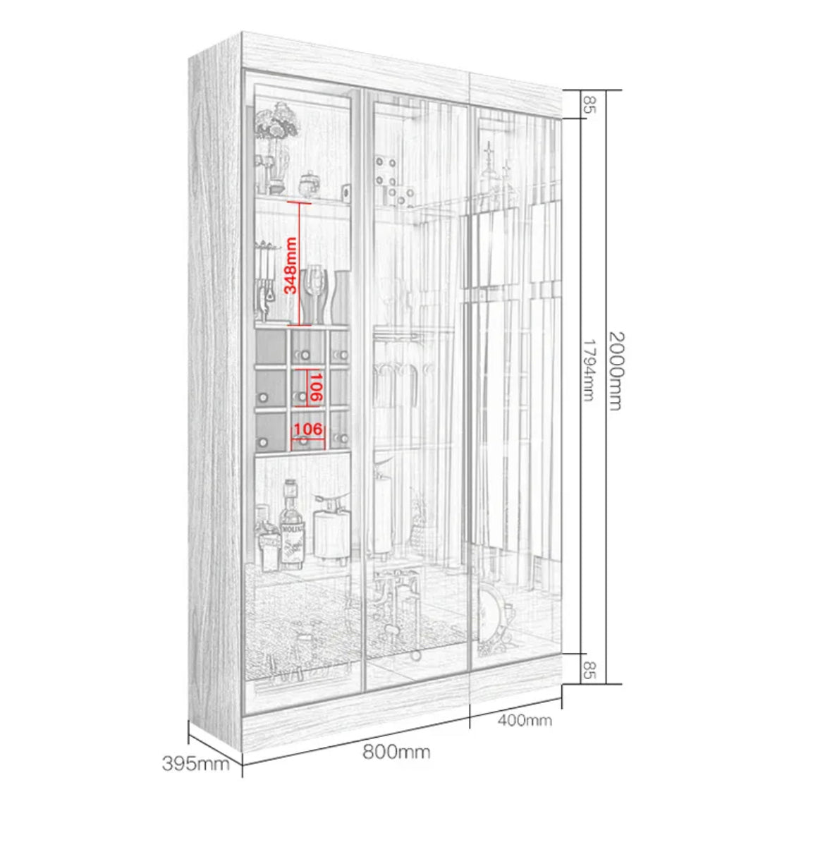 Cabinet Living Room Glass Display Cabinet Modern Minimalist Wooden Wine Cabinet With Light