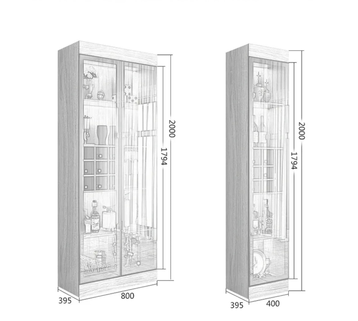 Cabinet Living Room Glass Display Cabinet Modern Minimalist Wooden Wine Cabinet With Light