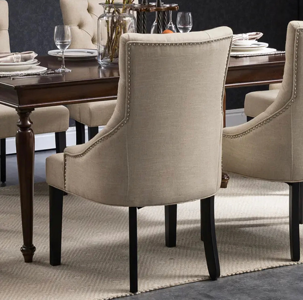 Chaise de salle à manger avec cadre en bois massif, bouton gazonné, chaises de Table à manger de luxe en velours