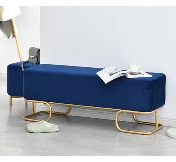 Bench Home Interior New Modern Luxury Fabric Gold Cast Iron Wood Benches