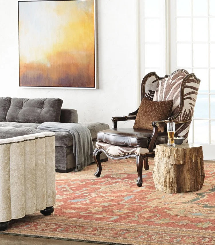 Sillón italiano de alta calidad con estampado de cebra, sillas de cuero tapizadas con acento para sala de estar 