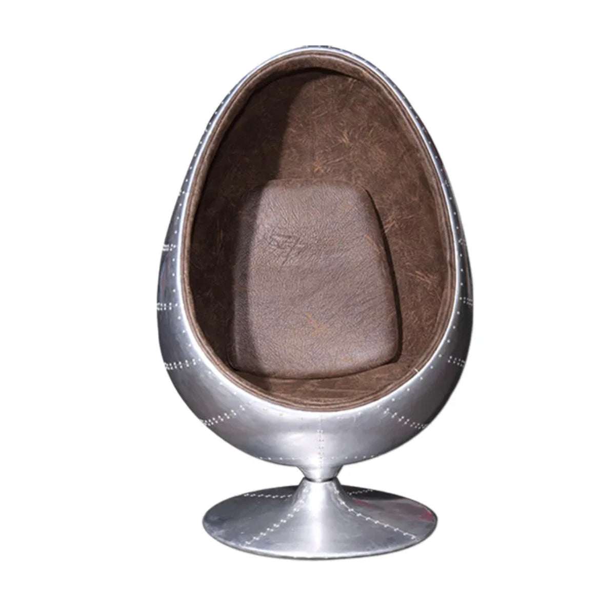 Office Chair Contemporary Aluminum Feet Egg Chairs Genuine Leather Aviator Chair