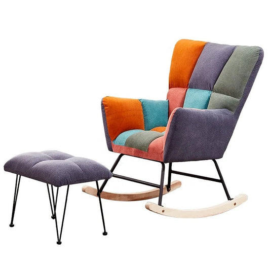 Chaise à bascule nordique moderne paresseux Relax velours tissu loisirs fauteuils inclinables 