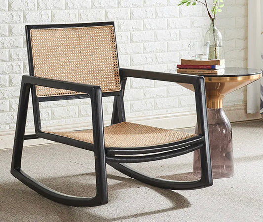 Rocking Chair High Quality Nordic Lounge Chairs Wood Rattan Rocking Chairs
