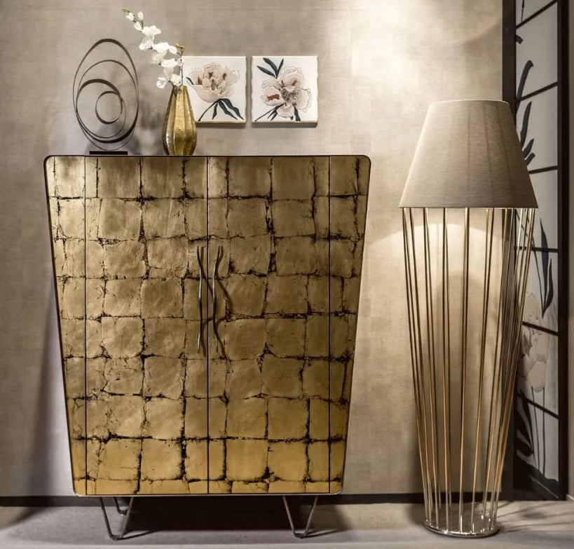 Italian Antique Gold Leaf Modern Cabinet Luxury Wine Cabinet Antique Display Kabinett