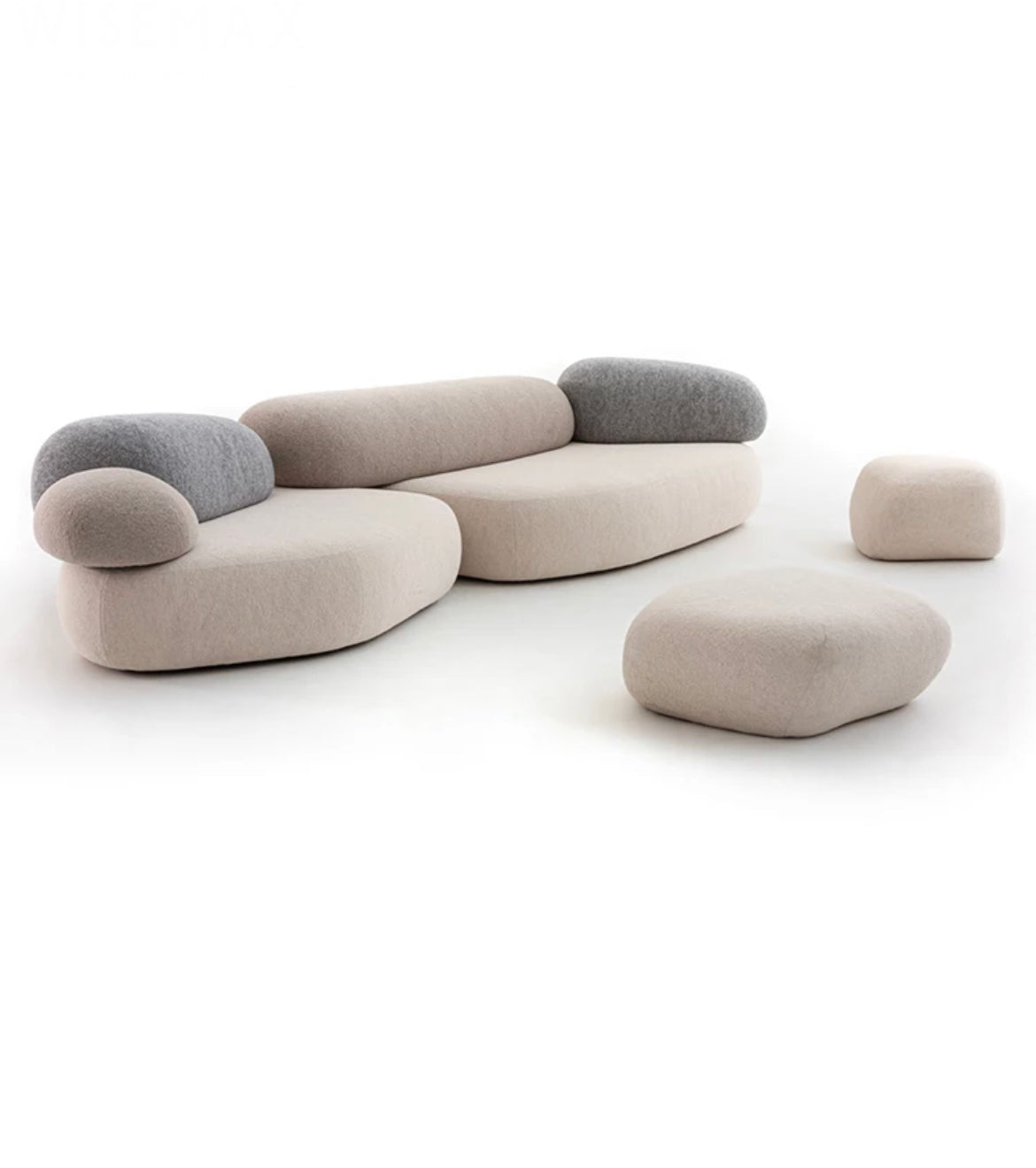 New Design Sofa Unique Stone Shape Living Waiting Room Fabric Sofas