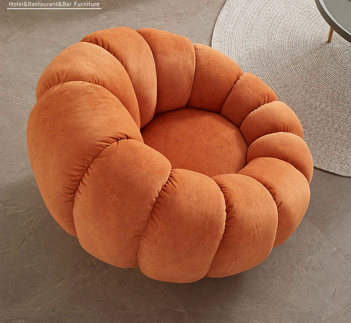 Sofa Set Cozy Pumpkin Shape Sofa Chairs Living Room Luxury Velvet Sofas