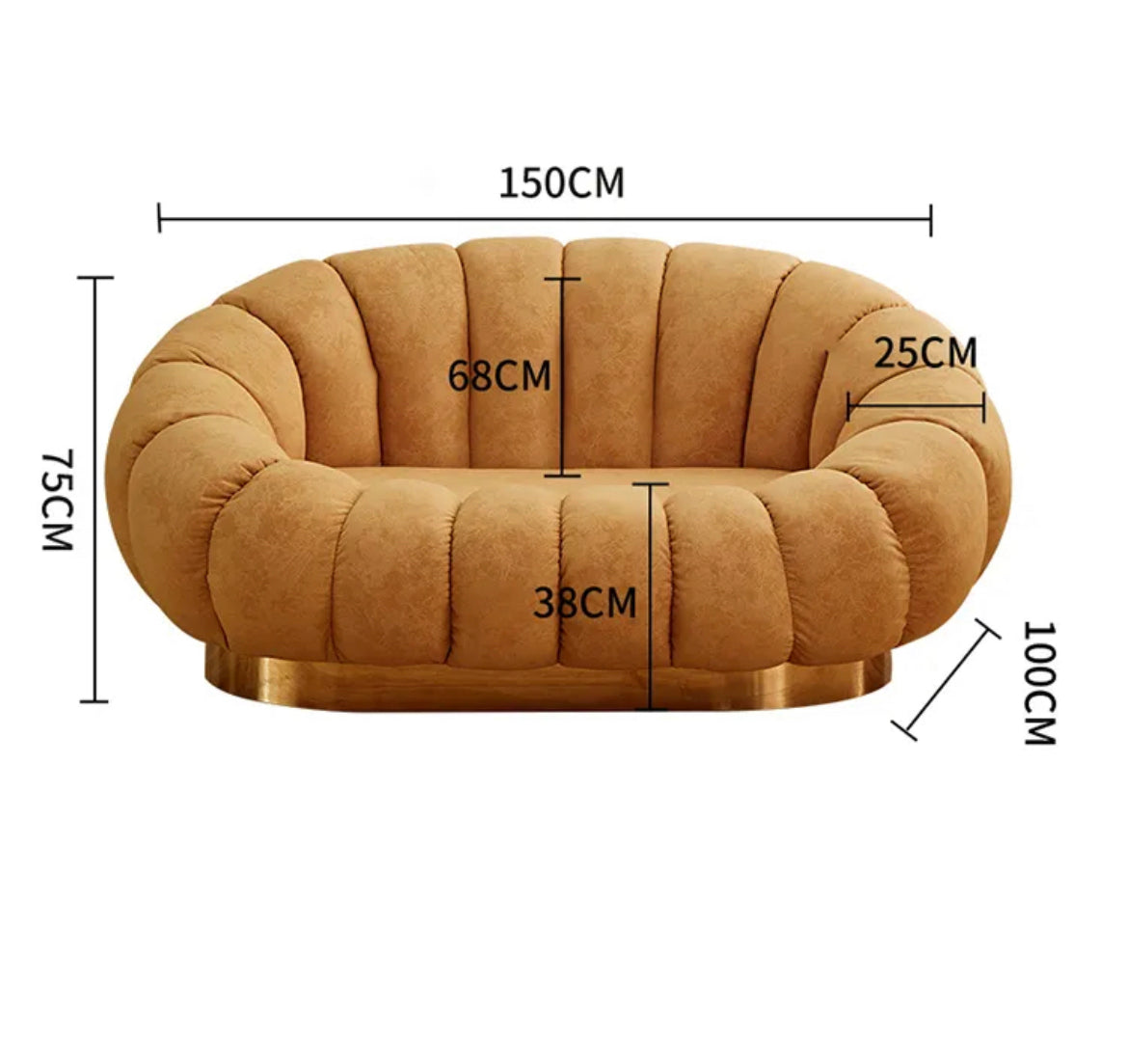 Sofa Set Cozy Pumpkin Shape Sofa Chairs Living Room Luxury Velvet Sofas