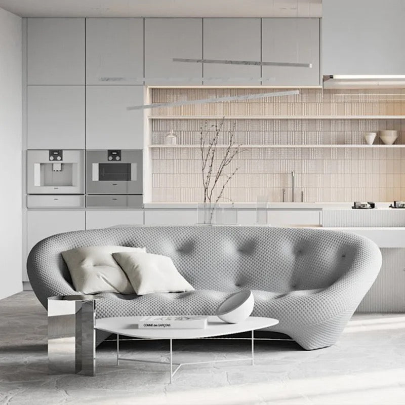 Canapé Chesterfield de loisirs de canapé de bouton de concepteur en forme de coquille de conception de meubles de luxe 