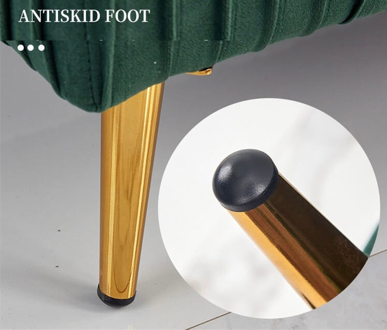 Bench Long Ottoman Comfortable Footstool Velvet Shoe Change Benches