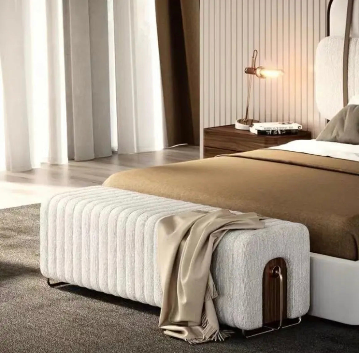Italian Design Light Luxury Bedroom Bench Shoe Stool Living Room Sofa Stool Benches