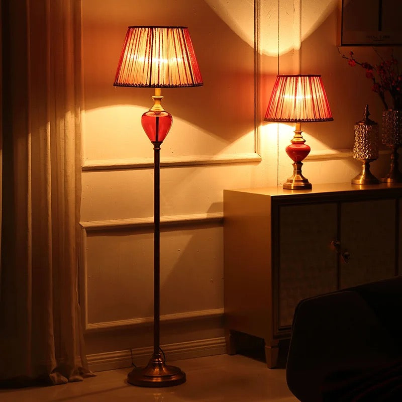 Table Lamp Ceramic Red Festive Atmosphere Bedroom Bedside Lamps