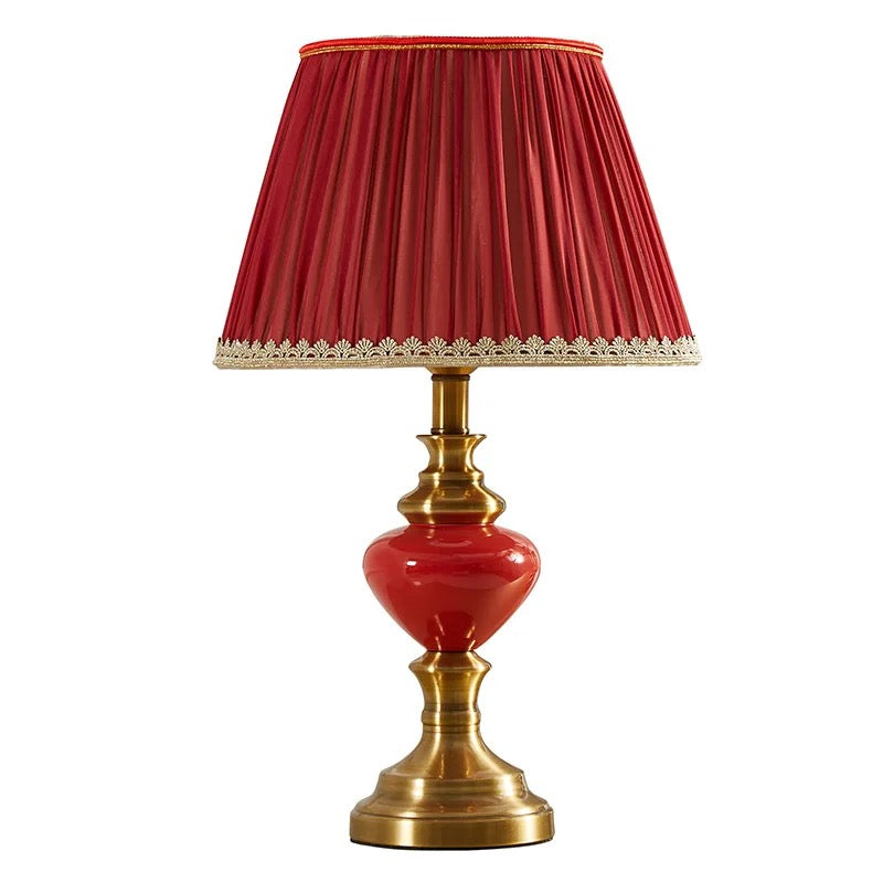 Table Lamp Ceramic Red Festive Atmosphere Bedroom Bedside Lamps