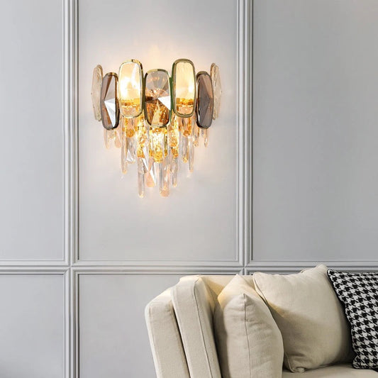 Wall Lamp Indoor Fancy Gold Crystal Lights Modern Design Wall Lamps
