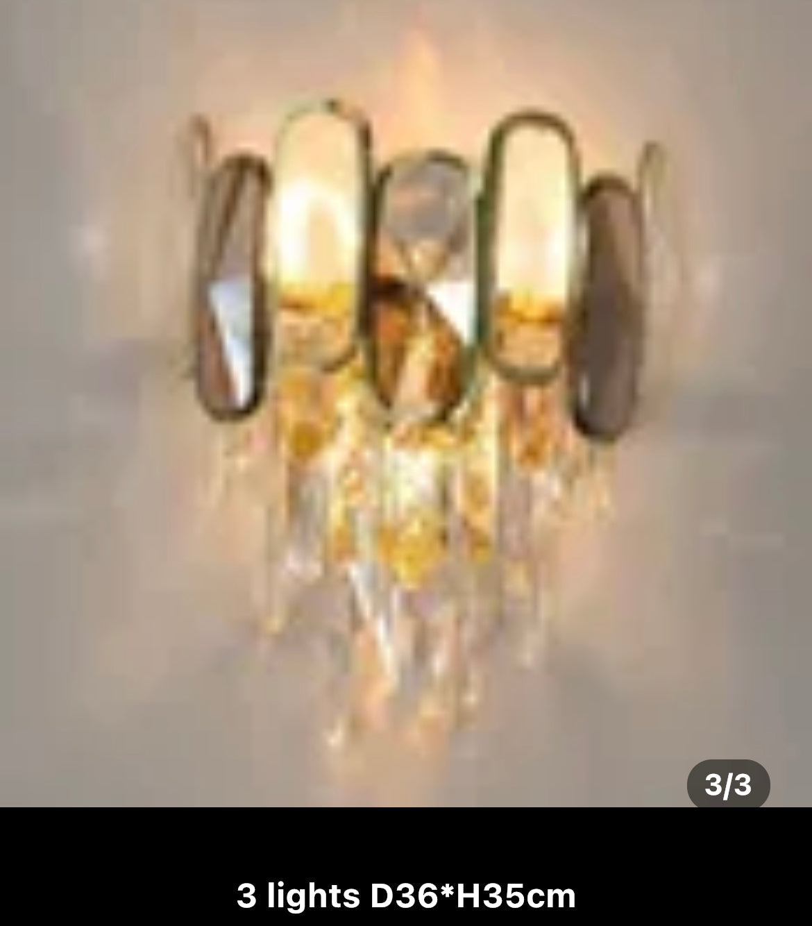 Wall Lamp Indoor Fancy Gold Crystal Lights Modern Design Wall Lamps