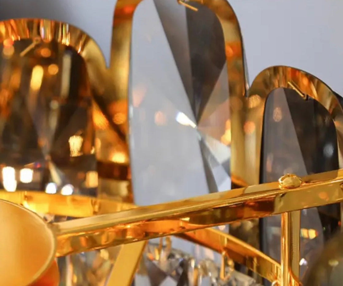 Lámpara de mesa Luces de cristal doradas de lujo para interiores Lámparas de mesa de diseño moderno 