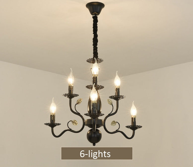 Chandelier American Country Design Black Iron Luxury Rustic Style Chandeliers