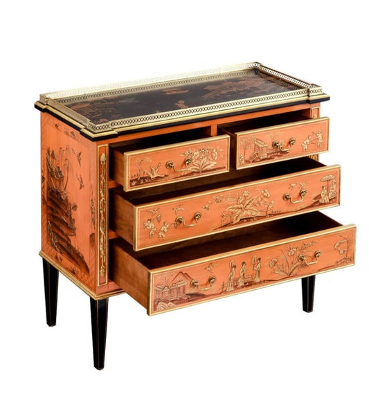Cabinet Unique Design Vintage Handmade Wood Cabinet 4 Drawer Kabinett