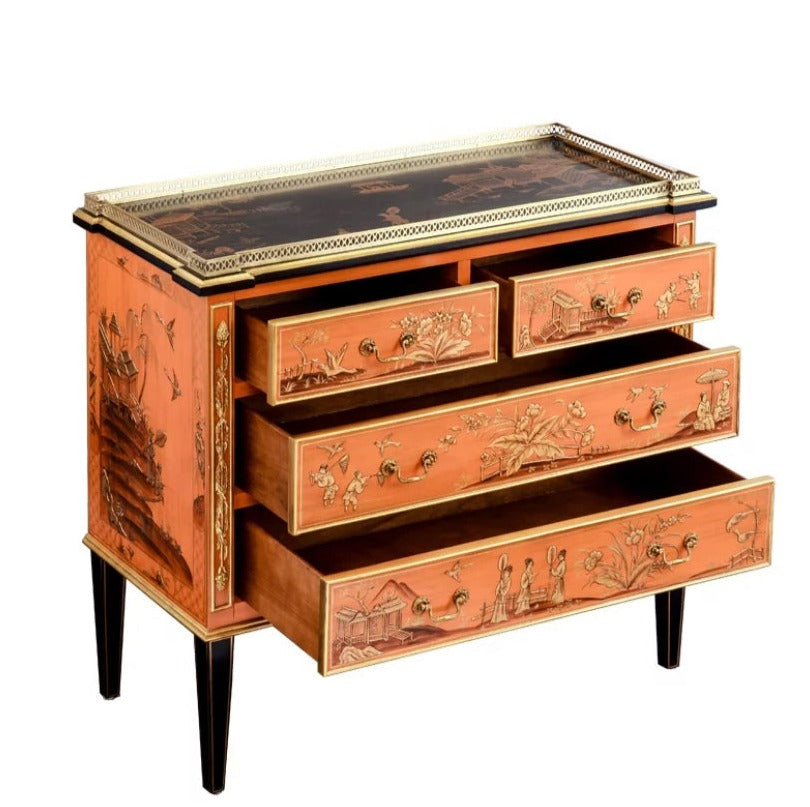 Cabinet Unique Design Vintage Handmade Wood Cabinet 4 Drawer Kabinett