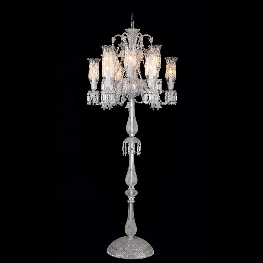 Floor Lamp Luxury Baroque Design 12 Light Clear Crystal Floor Lamps