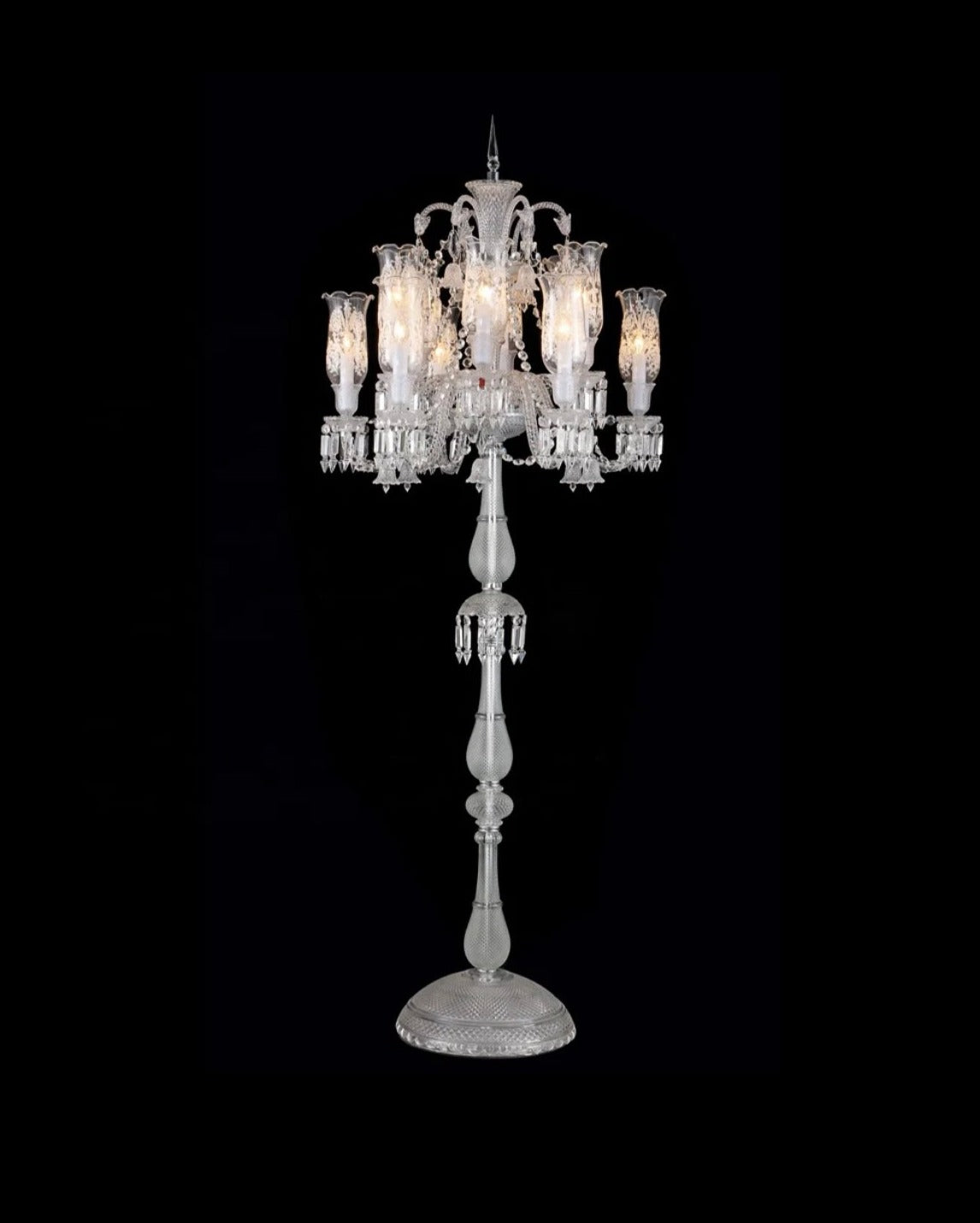 Floor Lamp Luxury Baroque Design 12 Light Clear Crystal Floor Lamps