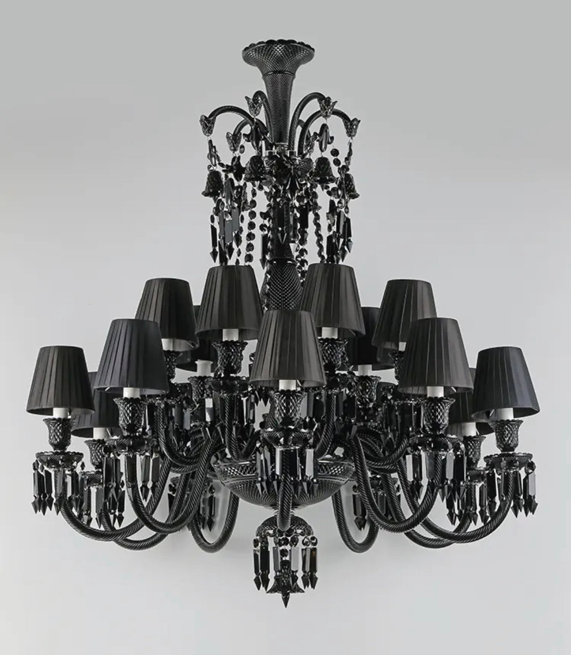 Chandelier French Style Luxury 18 Lights Black Crystal Chandelier Lights