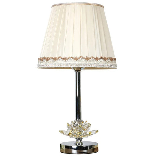 Lampe de table sans fil, abat-jour en tissu, lampe en cristal au Design nordique Antique 