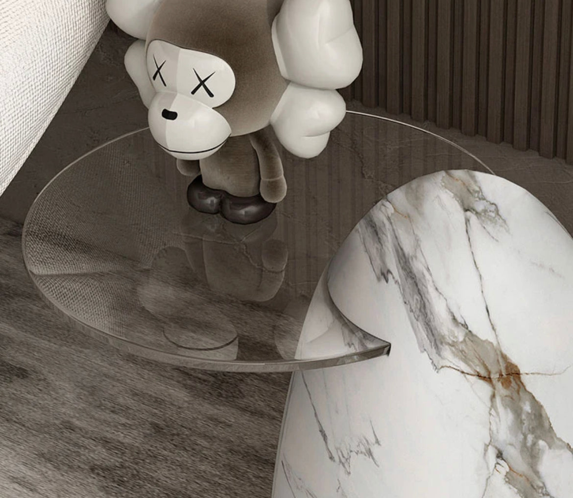 Side Table Luxury Creative Design  Marble Egg Shape Living Room Furniture Corner Tables