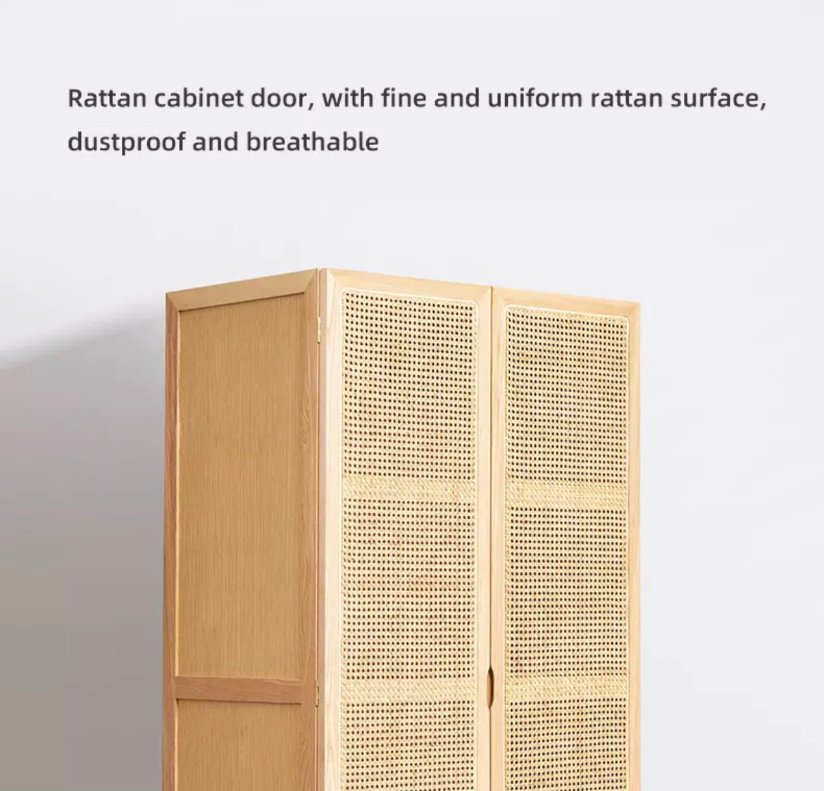 Wardrobe Nordic Solid Wood Modern Bedroom Cabinet Rattan Japanese Design Home Hotel Furniture