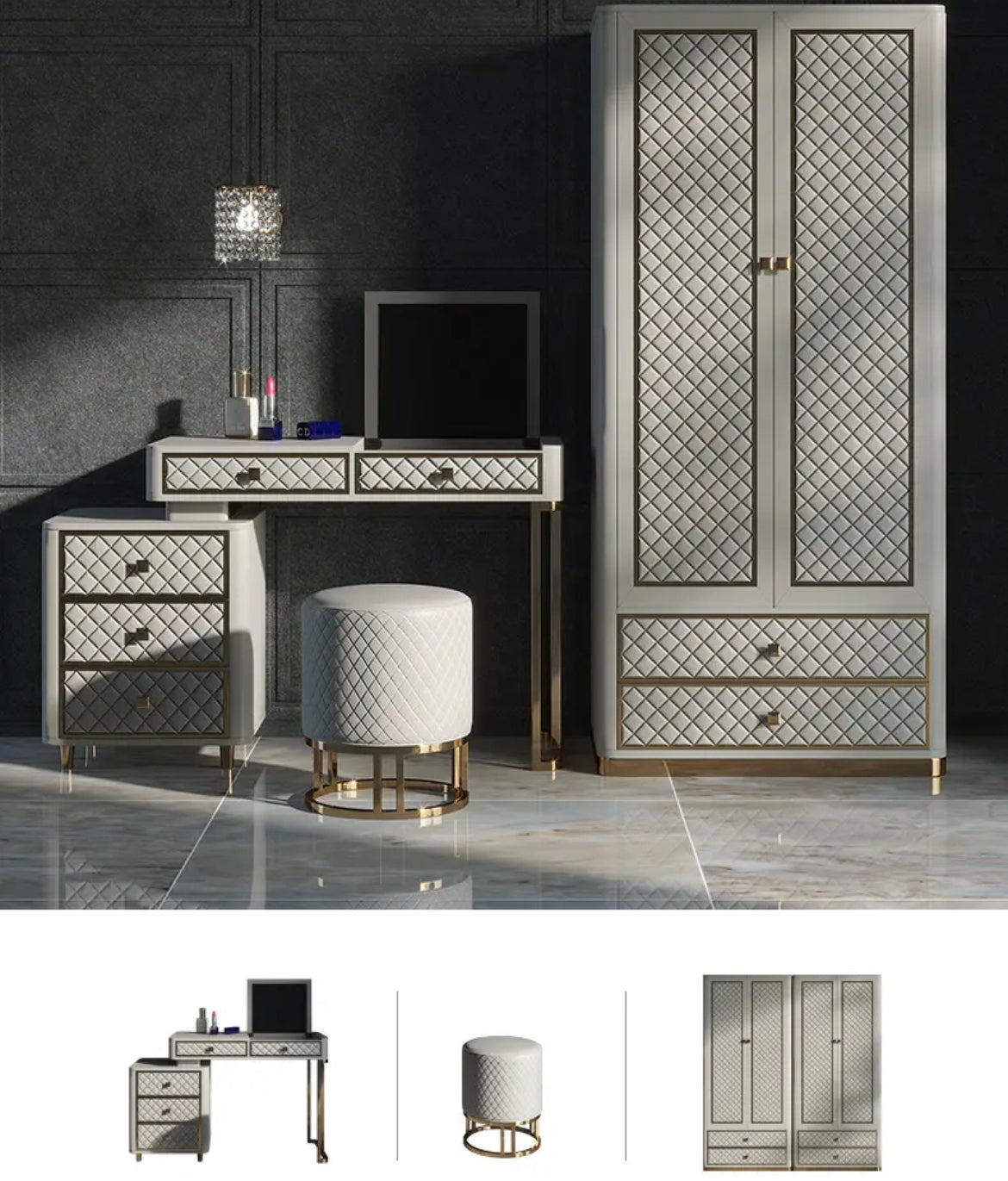 Armoire de luxe moderne, meubles de chambre à coucher de Style européen, armoires de conception italienne 