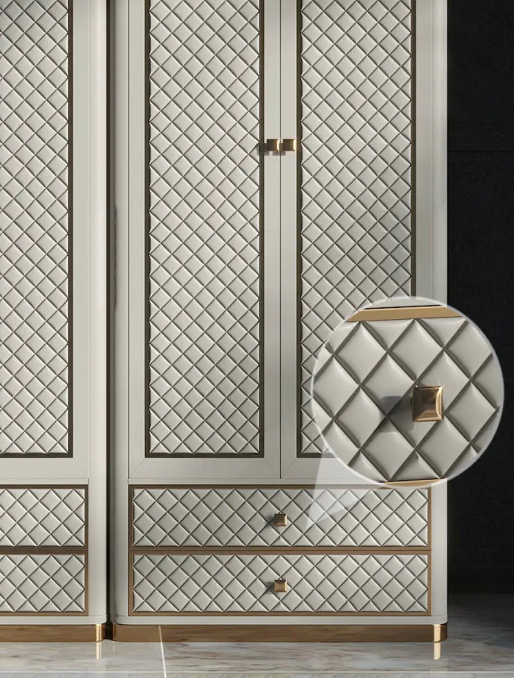 Armario de lujo moderno estilo muebles de dormitorio Armarios de diseño italiano 