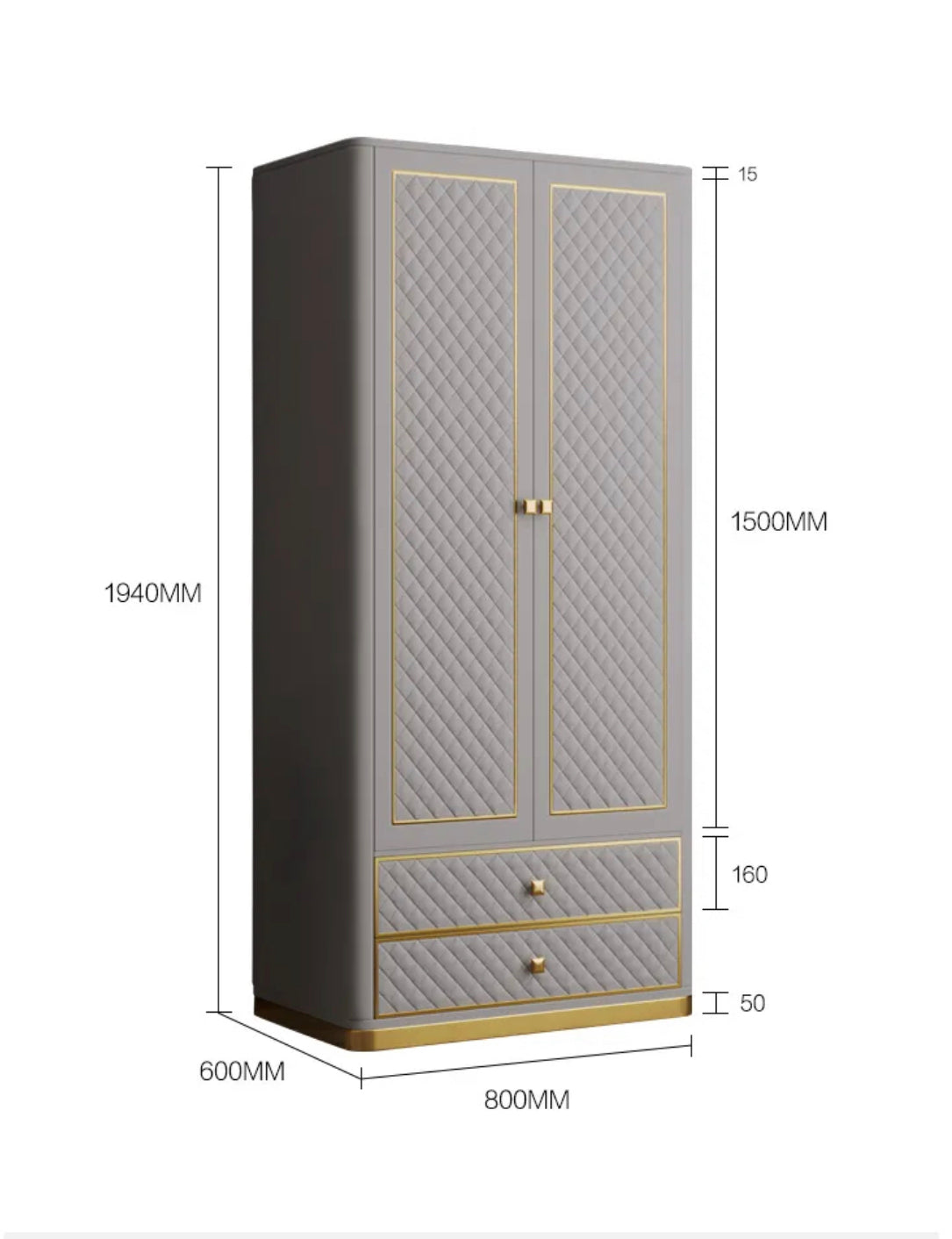 Armario de lujo moderno estilo europeo muebles de dormitorio guardarropas de diseño italiano 