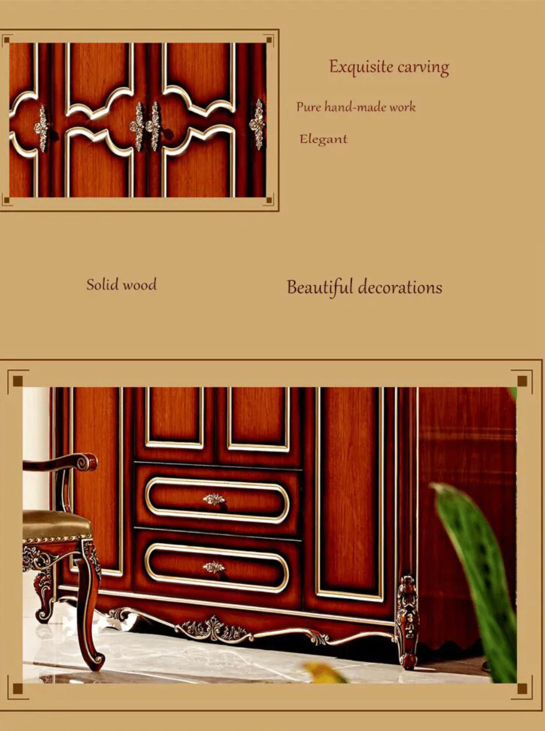 Wardrobe European Antique Four Door Wardrobe French Baroque Style Bedroom Furniture