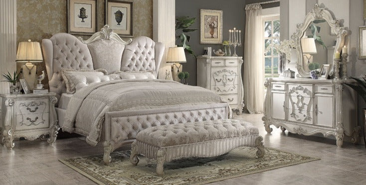 Ensembles de chambre à coucher de conception baroque haut de gamme de meubles de chambre à coucher principale de luxe de lit double 