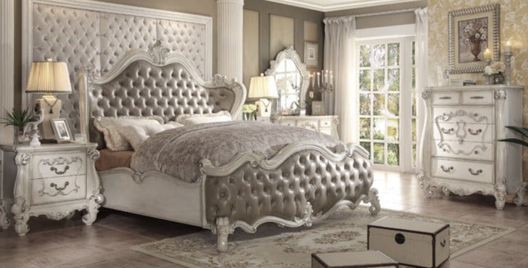Cama doble, muebles de dormitorio principal de lujo, juegos de dormitorio de diseño barroco de alta gama 