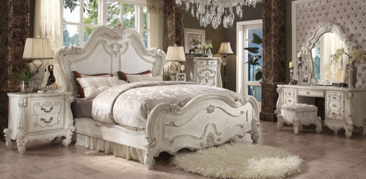Ensembles de chambre à coucher de conception baroque haut de gamme de meubles de chambre à coucher principale de luxe de lit double 