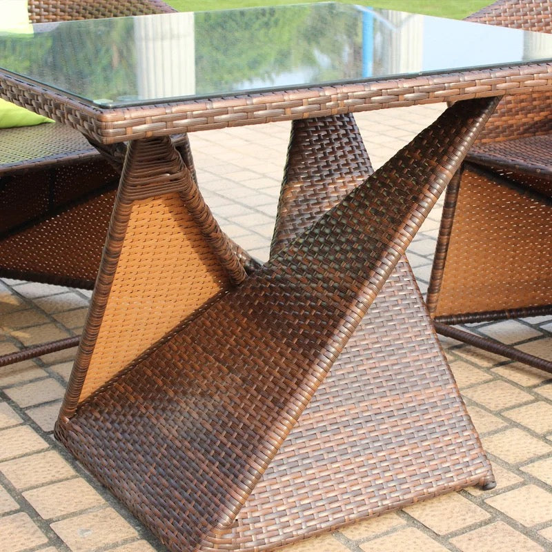 Conjunto de muebles de exterior, cojín impermeable de ratán, mesa de jardín y balcón, muebles 