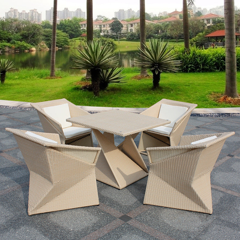 Outdoor Furniture Set Rattan Waterproof Cushion Garden Balcony Table Set Furniture