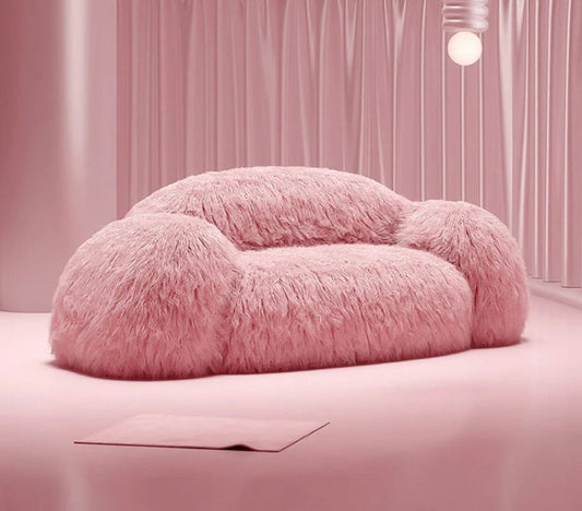 3+2+1 Sofa Set Modern Accent Pink Wool Sofas Living Room Lounge Teddy Luxury Design Furnitures
