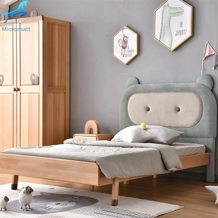 Kids Bed New Style Creative Natural Color Bedroom Furniture Solid Wood Children Bed