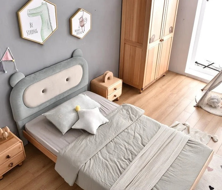 Kids Bed New Style Creative Natural Color Bedroom Furniture Solid Wood Children Bed