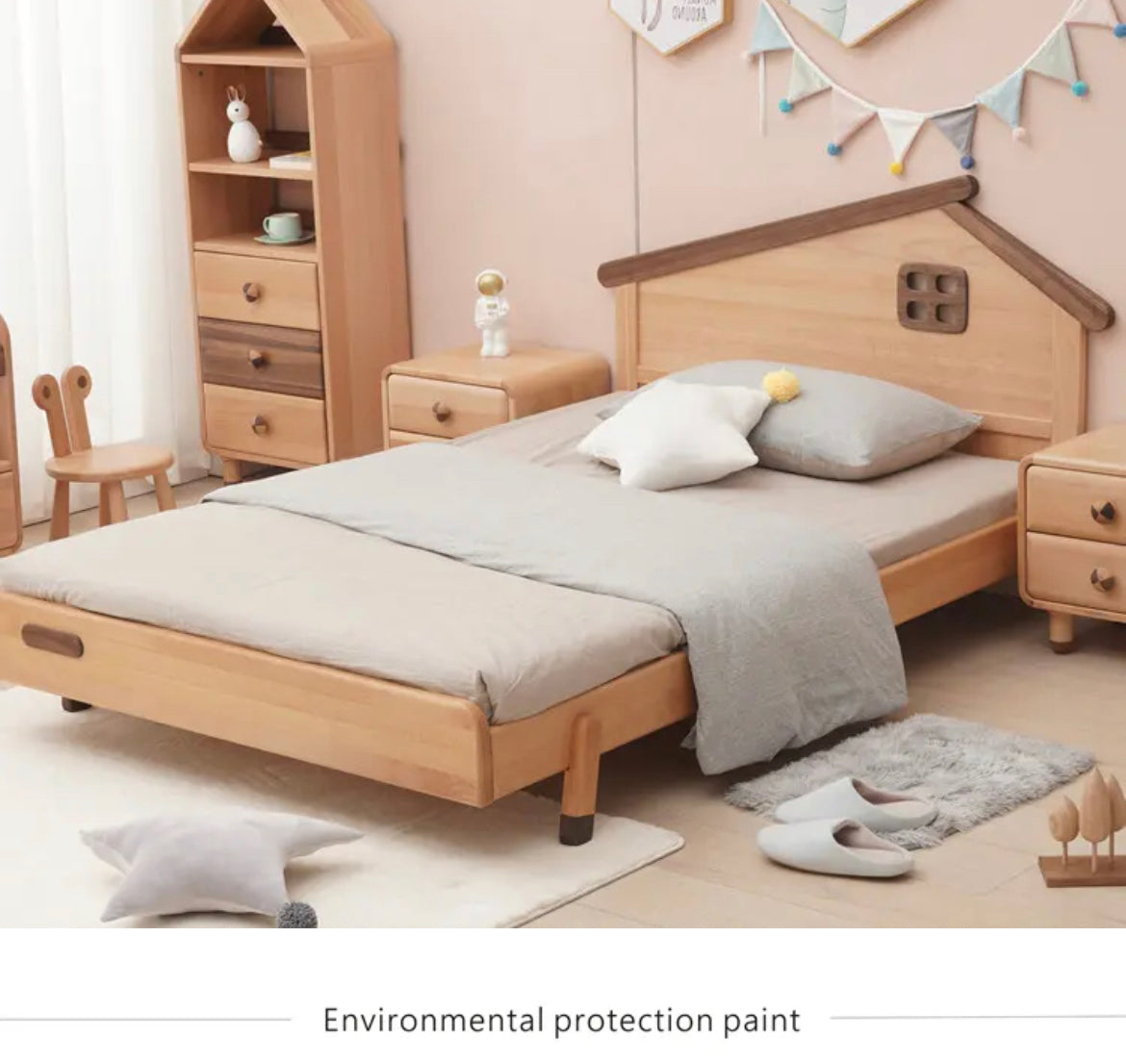 Kids Bed American Bedroom Furniture Style Environment Natural Color Kids Bed