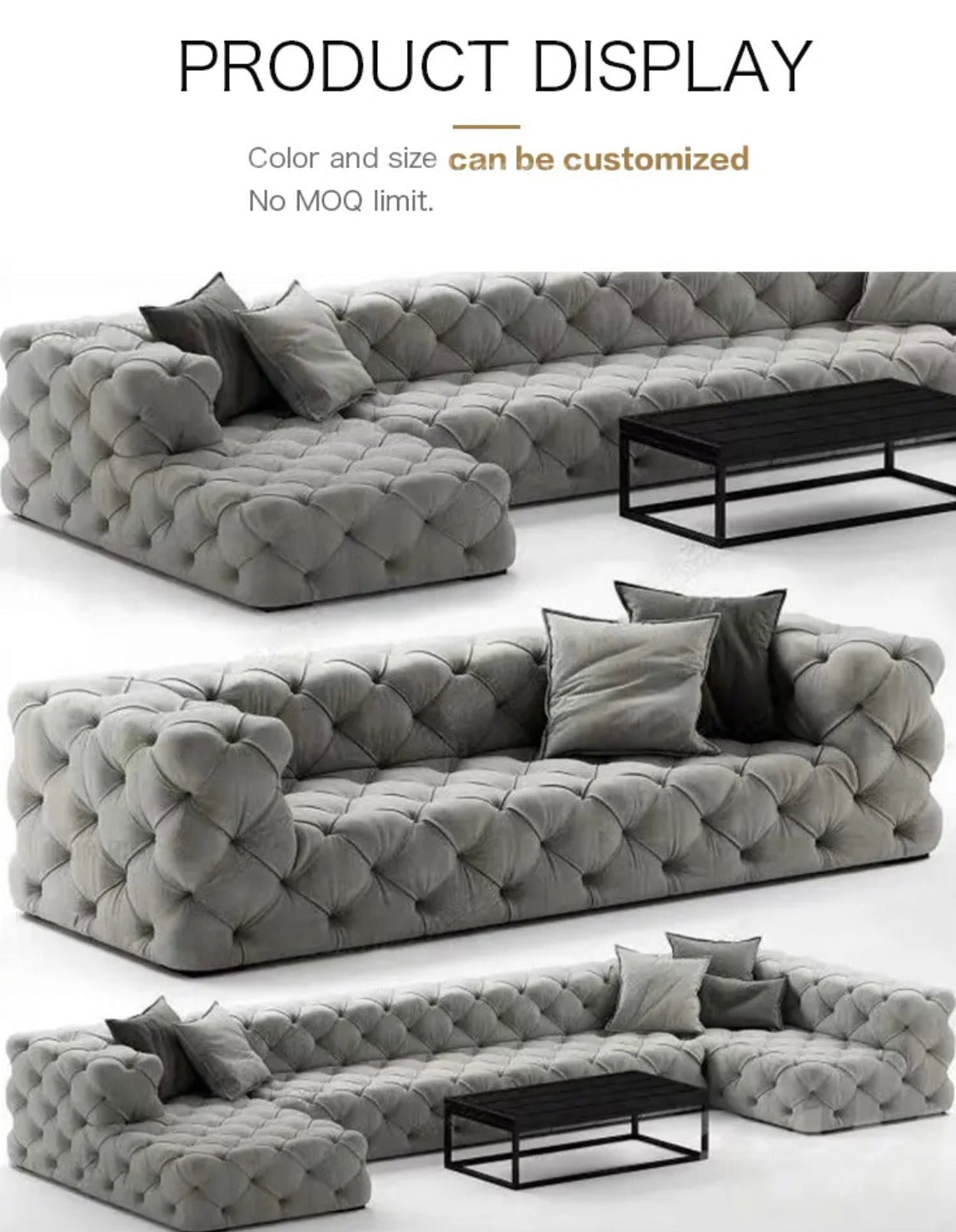 Sofa Modern Luxury Living Room Furniture U Shaped Sectional Sofas