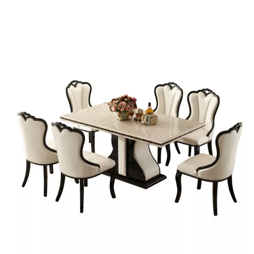 Ensemble de table à manger Ensemble de table à manger en marbre Esszimmertisch de luxe au design moderne 