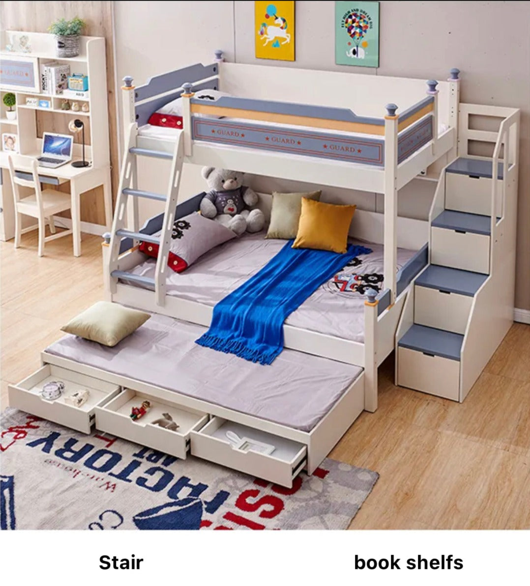 Children's Bedroom Furniture Set Youth Bunk Bed With Storage Kids Complete Bedroom