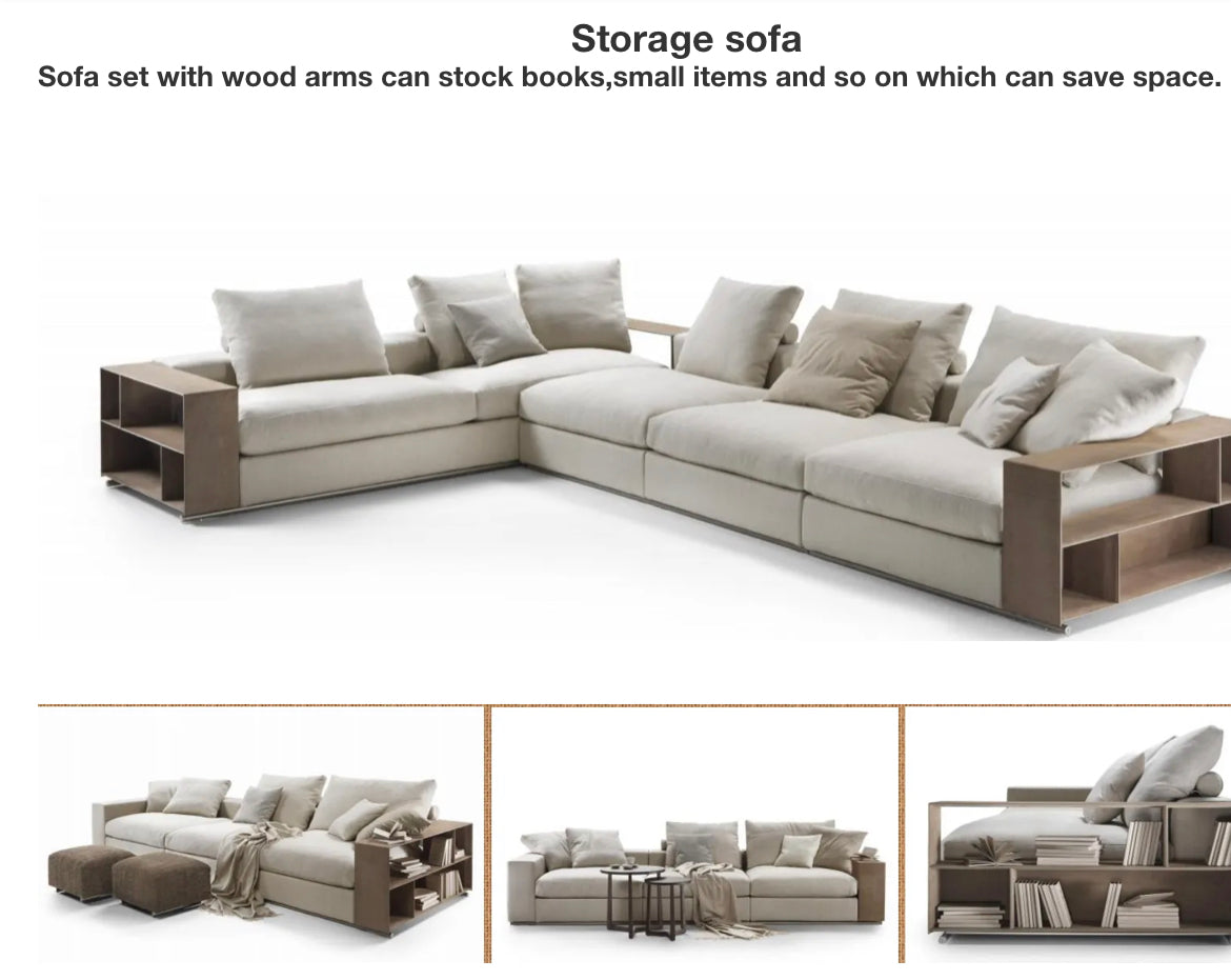 Sofa Living Room Furniture Modern Design Microfiber Fabric L Shape Recliner Sofa Set